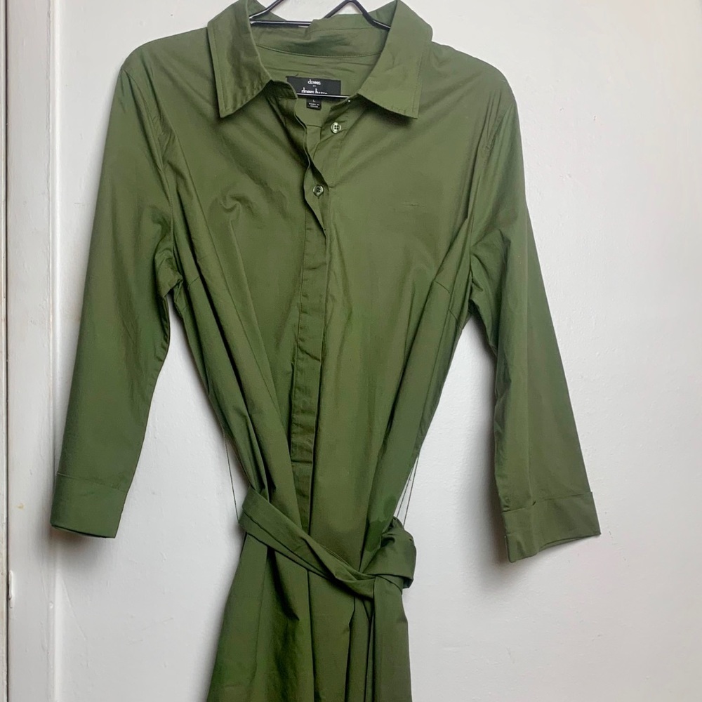 Dennis by Dennis Basso Olive Green Dress w/belt